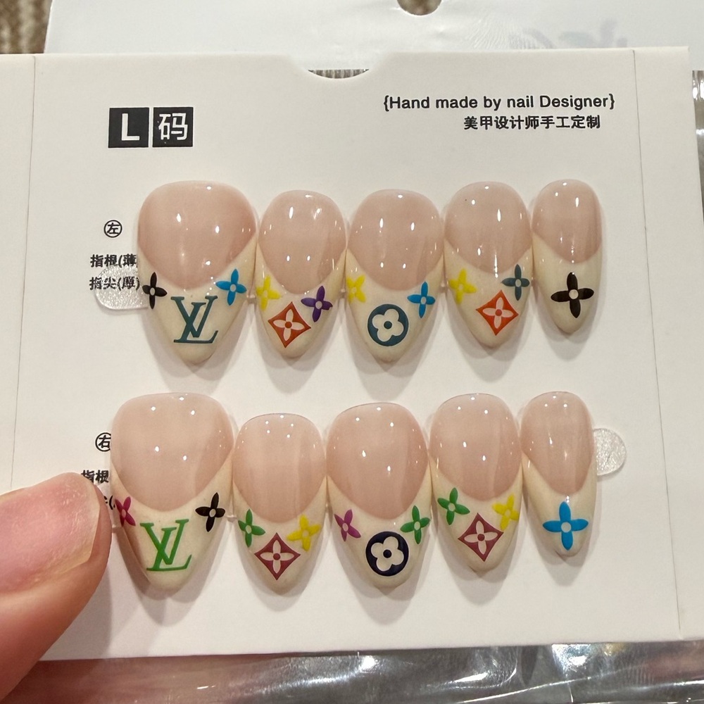 Designer Nail Art Set with Multicolor Logos (all sizes)